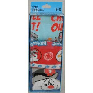 Frosty the Snowman Crew Socks 3 Pair Pack Men's Shoe Size 8 to 12